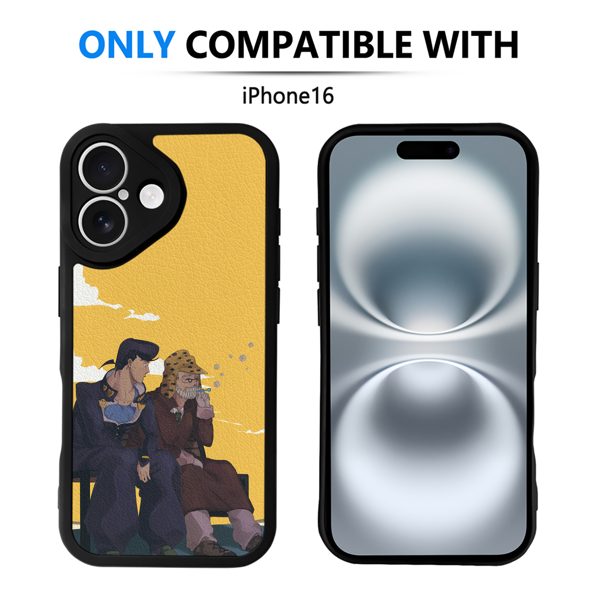 （画像用） ジョジョの奇妙な冒険 JoJo's Bizarre Adventure 【iPhone 16シリーズ対応】シリコンスマホケース（レザー調） 材質：シリコン